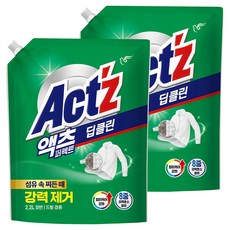 액츠 퍼펙트 딥클린 액상세제 리필, 2.2L, 2개