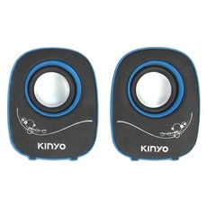 Kinyo 夜精靈 USB迷你喇叭2入組 85 x 75 x 108mm 260g, US-170, 黑色 + 藍色