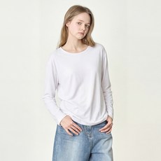 BASIC HOUSE 女款飄逸彈性U領寬鬆長袖T恤