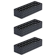 리템 S&S 수납 정리함 대 1/2, 블랙, 3개