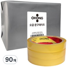 오공 OPP 물레방아 리필용 중포장 문구테이프 16mm x 40m, 투명, 90개