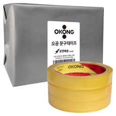 오공 중포장 문구 물레방아 리필용 사무용 OPP테이프 12mm x 20m, 투명, 24개