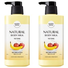 해피바스 정말 촉촉한 바디밀크 애플 바나나향, 400ml, 2개