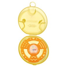 PiYOPiYO 黃色小鴨 雙色圈圈牙齒咬環 附保潔盒 橘色 固齒器, 6個月, 1個