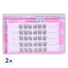 IHara 橫向5排免膠水可愛款假睫毛, 黑色, 2個