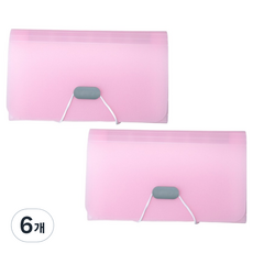 미소로운 A6 아코디언 영수증정리함, 핑크, 6개