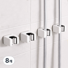 Howvely Clean & 浴室免鑽孔清潔工具拖把架 掛架 固定架, 白色, 8個