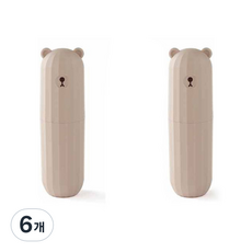 THE ZAKKA 小熊旅行用牙刷盒, 粉紅色, 6個