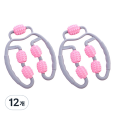 일상나눔 전신 지압 마사지 롤러 24 x 30 cm, 12개, 그레이 + 핑크