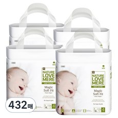 네이쳐러브메레 매직 소프트 핏 팬티형 기저귀 4단계 남여공용, 대형(L), 432매