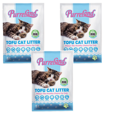 PurreLand 倍淨 豆腐貓砂, 5L 低粉塵, 綠茶, 3袋