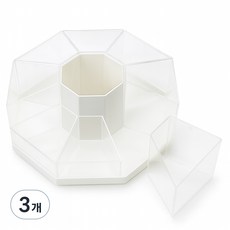 리빙망고 데스크오거나이저 회전 연필꽂이, 투명, 3개