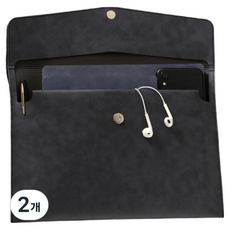 통근창고 A4서류 아코디언 파일케이스 330 x 235 mm, 블랙, 2개
