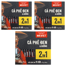 MR.VIET 2合1即溶咖啡粉, 17g, 15入, 3盒