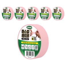 스코라 마스킹 테이프 핑크 24mm x 30m, 6개