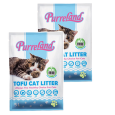 PurreLand 倍淨 豆腐貓砂, 5L 低粉塵, 綠茶, 2袋