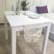 NASANDECO Shatelen 刺繡蕾絲桌旗, 象牙白, 180cm x 32cm