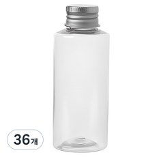 병도매닷컴 AC100 투명 음료용기 알루미늄 실버캡, 100ml, 36개