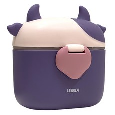 Nawaagi 幼兒用攜帶式零食奶粉盒+湯匙組, 紫色（案例）, 1組