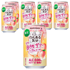 SunTORY 三得利 完熟白桃飲料 日本進口 清爽水果風味 無酒精安心飲用, 350ml, 6罐