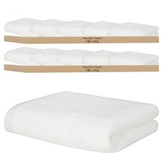Moohan Towel 韓國製造 高級飯店精梳棉毛巾 40支 200克, 白色, 10個