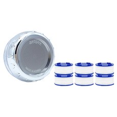 Atojet 洗手台水龍頭過濾器 + 補充濾芯 6個, 通過衛生和安全標準KC認證, 絲綢般柔軟強大的水壓, 無雜質的乾淨水, 不適用, 1組