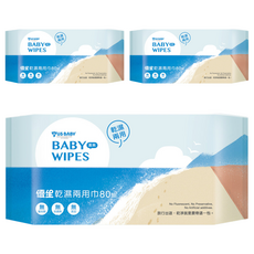 US baby 優生 乾濕兩用巾 清爽型, 80張, 3包
