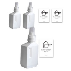 아토소 세탁세제 소분 디스펜서 650ml + 베이킹소다 라벨 1p, 화이트, 3세트