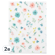 日本 MIDORI 3層資料夾 A5, 花卉, 2個