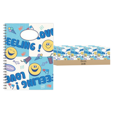 Bkids 微笑圖樣國小數學筆記本 4格, 18本, 藍色/白色