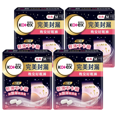 Kotex 靠得住 晚安好眠褲 褲型衛生棉, M(腰圍22~34吋), 2片, 4包