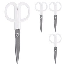 누사인 ABS 사무용 가위 NS053, 퓨어화이트, 4개