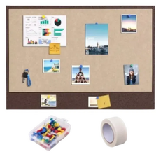 홈앤더 펠트 게시판 부착식 메시지 보드 초콜릿 브라운 + 압정 + 리무버블테이프 세트