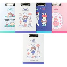 Maket Gamseong 隨機圖案少女硬紙板夾子5入, 隨機出貨