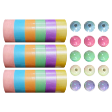 東亞PMS 膠帶球手工製作組 6色膠帶 3.6cm + 5入入門球, 粉彩(膠帶) + 隨機出貨(入門球), 3套