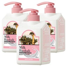 밀크바오밥 바디로션 화이트머스크향, 500ml, 3개
