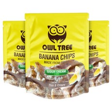OWL TREE 香蕉脆片 酸奶油&洋蔥風味, 5包, 60g