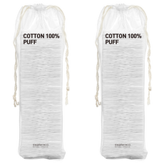 Swanicoco 壓紋化妝棉 100%棉 柔軟親膚, 100片, 2包