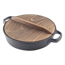 霖成 附蓋壽喜餃子兼用鍋 長約33.6cm 高約6cm, 24cm, 黑色 鑄鐵鍋, 1個