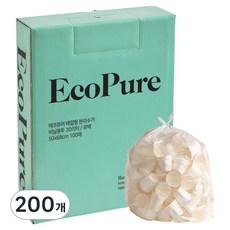 에코퓨어 배접형 분리수거 쓰레기봉투 유백, 200개, 30L