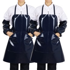 TEAM COOK 雙面防水亮面口袋圍裙, 海軍, 2件