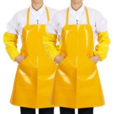 TEAM COOK 雙面防水亮面口袋圍裙, 黃色, 2件