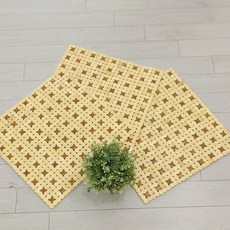 LEENDECO 竹製花生麻將涼感坐墊 2入組, 米色