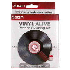 ION Vinyl Alive 黑膠唱片清潔組 包含清潔刷和清潔液, 1組, Red