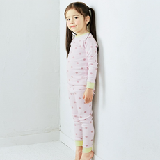 Maykids 兒童糖果點點粉紅20支羅紋家居服套裝