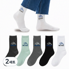 데이코지 남성용 스포츠 겨울용 중목 면 보온 양말 5켤레, 혼합색상, 2세트