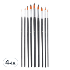 Make Mine 美術水彩畫尼龍一般畫筆9件組, 4套, 0號, 2號, 4號, 6號, 8號, 10號, 12號, 14號, 16號