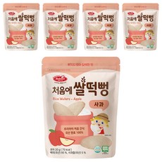 베베스트 유아용 유기농 처음에 쌀떡뻥, 사과, 20g, 5개