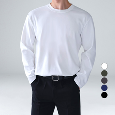 EV CLOSET 男士防皺挺實羅馬布大尺碼長袖T恤 6097-1