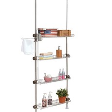 第一名 浴室4層層架 600 + 多用途掛勾 + 牙刷筒, 1個, 單一顏色